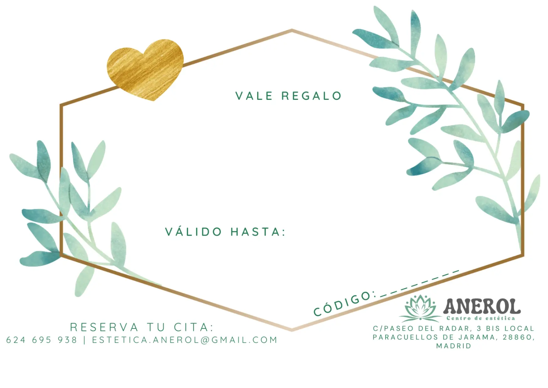 tarjeta reglo anerol